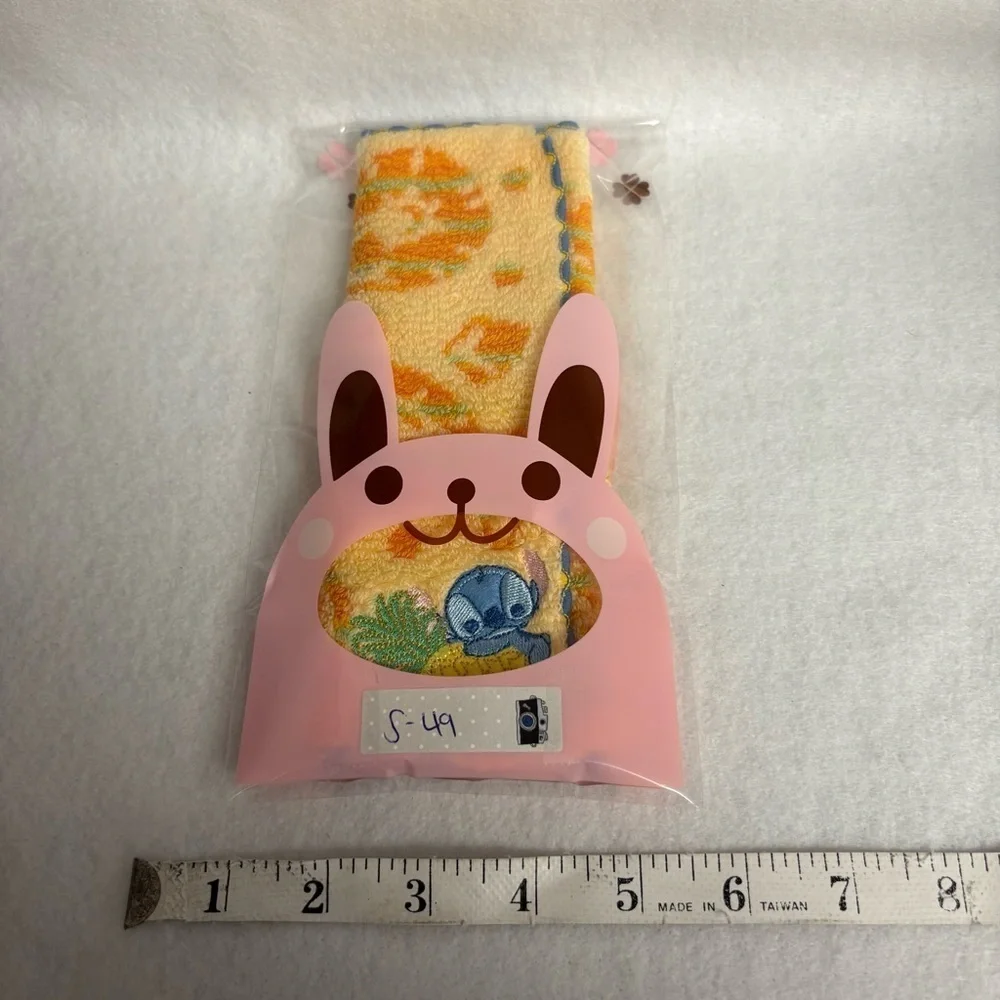 STITCH Small Hand Towel Orange Pineapple Disney Japan Fruit Print